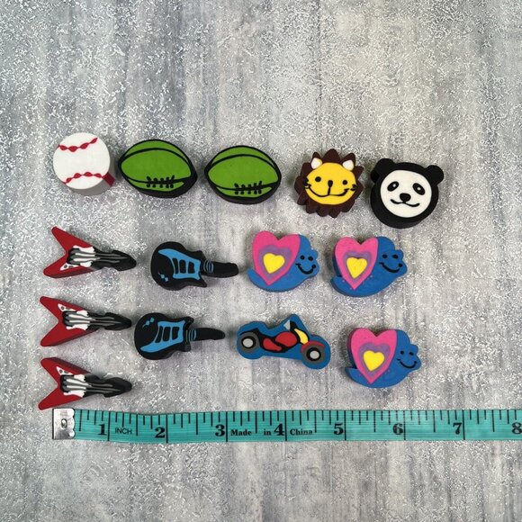 Vintage Erasers Guitar Football Baseball Lion Panda Butterfly - Picture 2 of 7